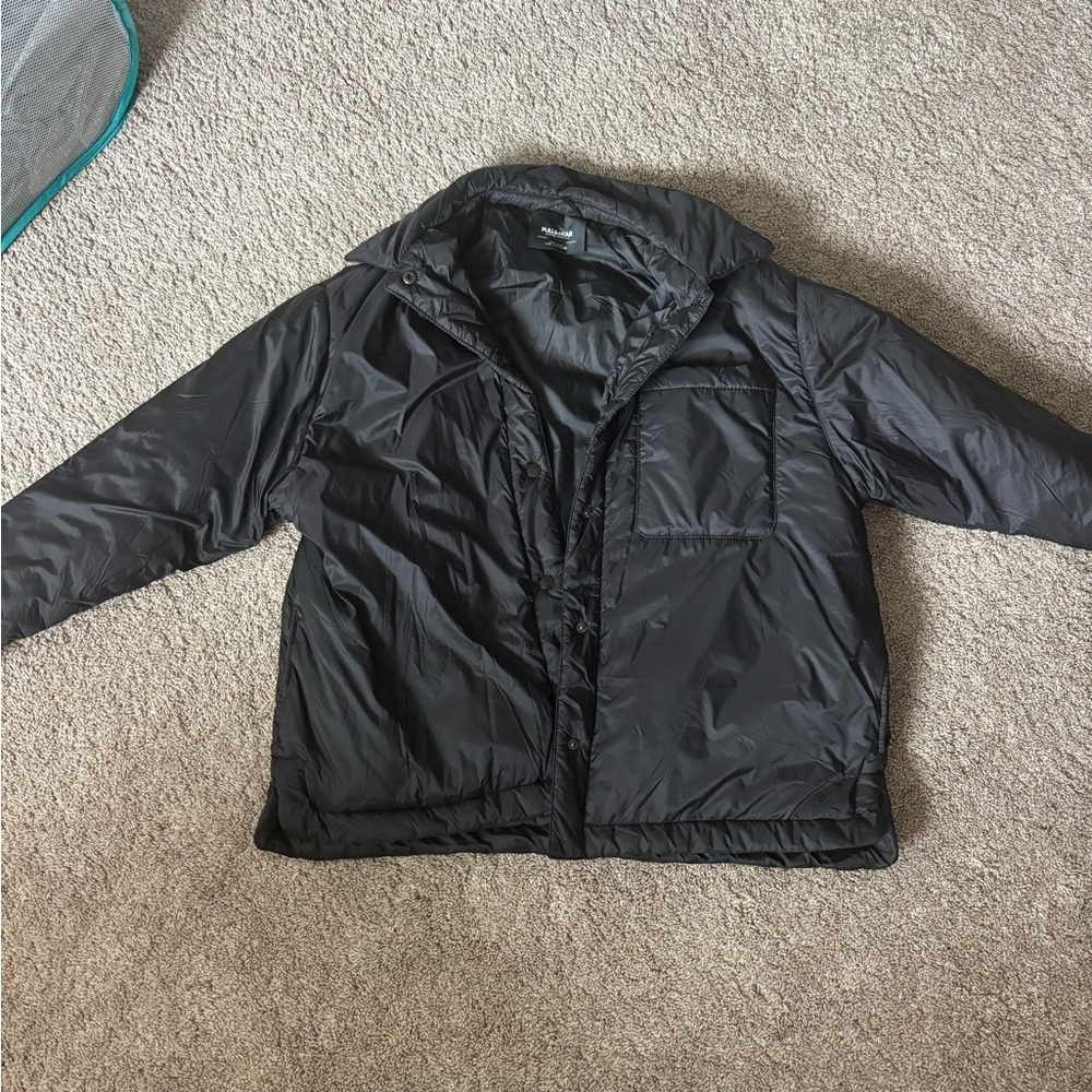 Pull&Bear Charcoal Quilted Jacket